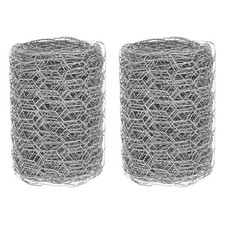 2-Pack 3.9 in x 9.8 ft Iron Chickens Wire Fencing for Poultry Netting [Silver] 16.33 per metre