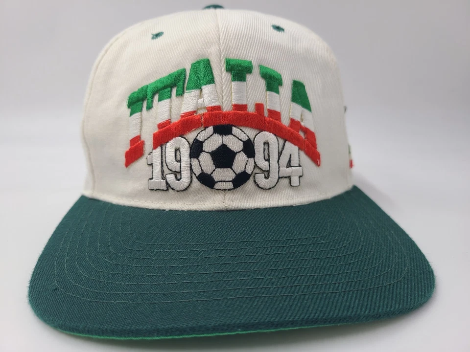 Vintage Italy 1994 World Cup Snapback Hat Cap Italia Soccer National Team White - Image 2 of 4