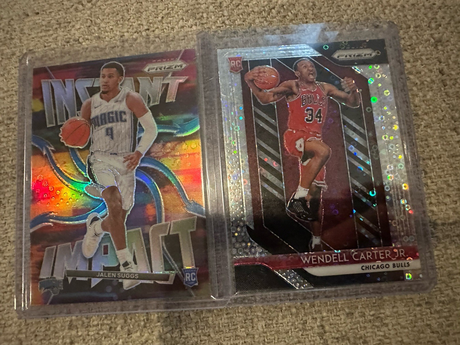 2018-19 Panini Prizm #80 Wendell Carter Jr. RC Silver Disco Prizm + Jalen Suggs