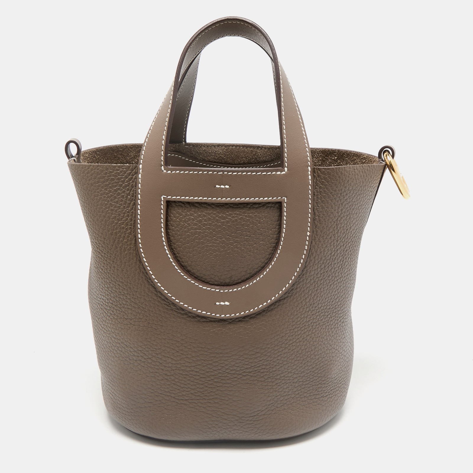 Hermes Etoupe Taurillon Clemence Swift Leather In The Loop 18 Bag