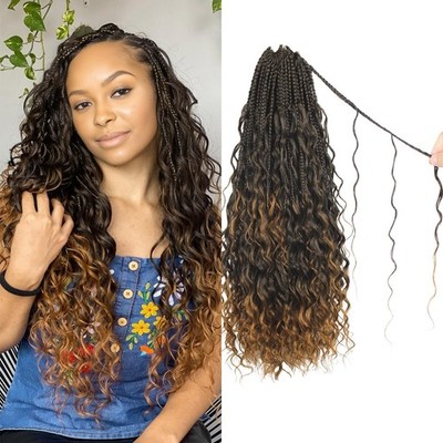 Goddess Box Braids Pure Protein Fiber Close to Human Hair 24 Inch 8 Packs #T30