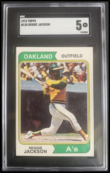 1974 Topps #130 Reggie Jackson HOF SGC 5 EX
