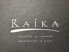 A set of 3 RAIKA Genuine Leather Black Photo Albums w/ inserts. Handcrafted USA