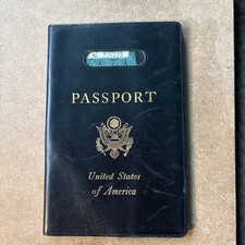 1950s Geniune United States USA Calf Skin Leather Passport Holder