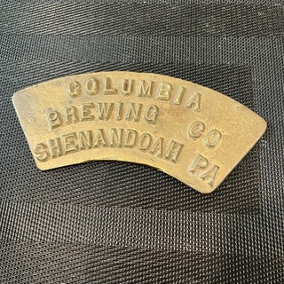Columbia Brewing Co. Metal Plate Advertising Shenandoah PA