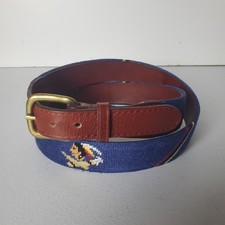 Smathers Branson philadelphia cricket Golf Needlepoint Belt 38 Blue
