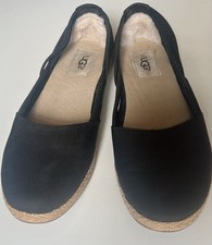 Ugg Australia Tippie Black Leather Nubuck UK 5.5 EU 38 Ballet Shoes Flat Sandals