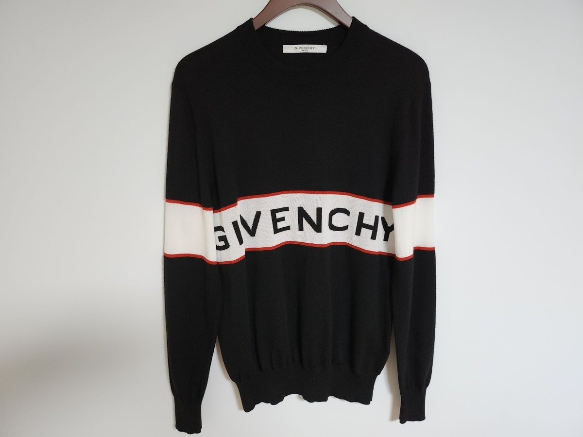 GIVENCHY ジバンシー BM909V404 アームライン　ニット　Sサイズ ジバンシィ GIVENCHY ニット・セーター ロゴ ブラック メンズ