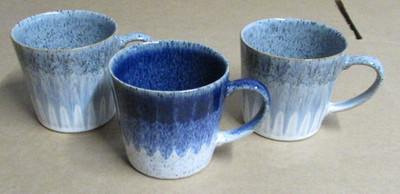 3 Denby England Studio Blue Coffee Mugs 3 1/2''