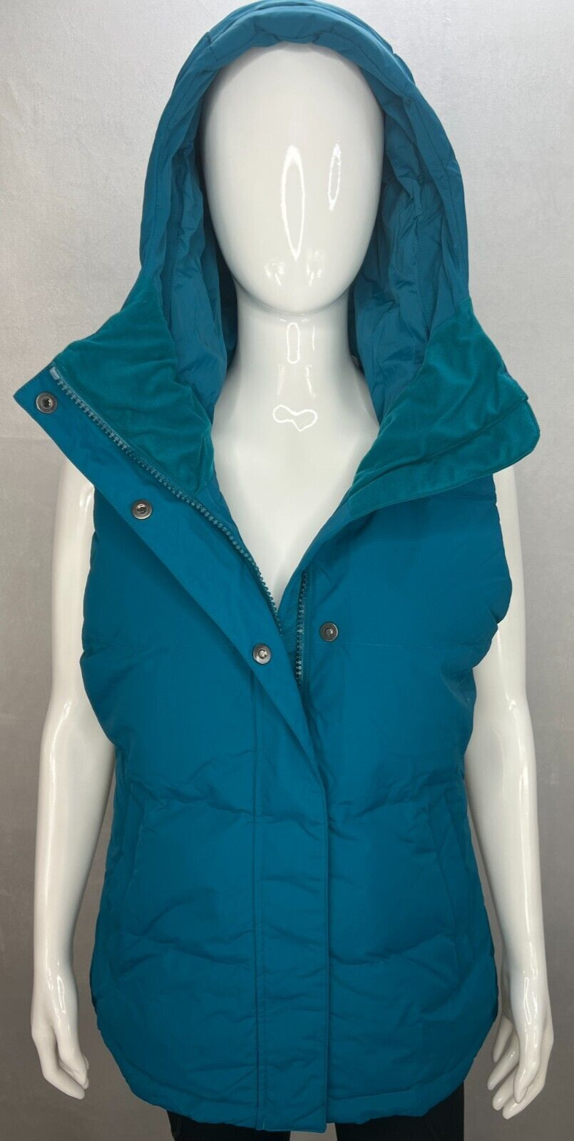 Duluth Trading Company Women's Ruffer Puffer Hooded Down Vest SM Blue BHR NWT image 6