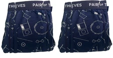 Pair of Thieves Men's Super Fit Boxer shorts -size L/dark blue/2 Pack SEALED