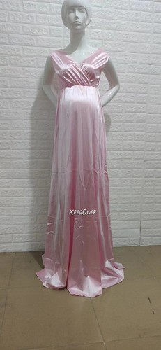 Pregnancy Women Long Dress V-Neck Low Cut Maternity Gown For Photography Shoot - Picture 18 of 24