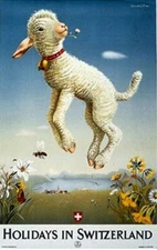 Holidays in Switzerland  Poster Print  Reproduction Giclee Print 11x17