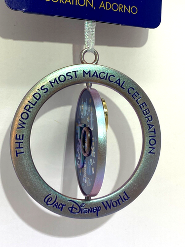 Walt Disney World 50th Anniversary Mickey Mouse Metal Spin Ornament NEW - Picture 3 of 5