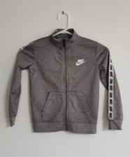 Nike Kids Zip Sweater Sport Gray Taping Track Jockey S 4-5Years 