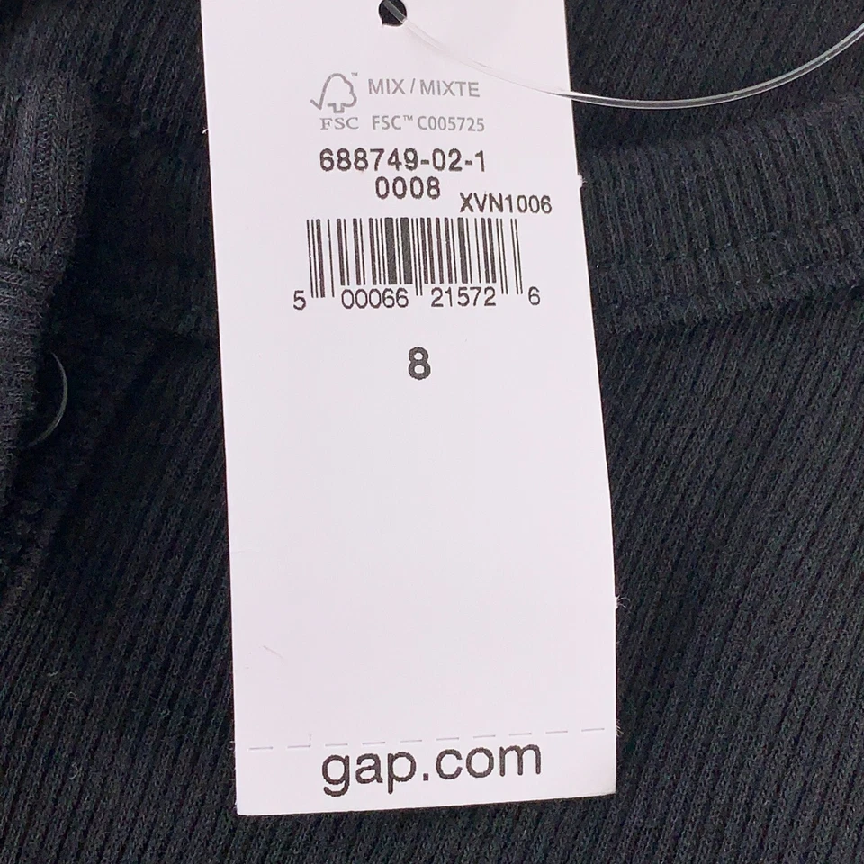 Gap Girl's 8 码黑色/白色亨利背心 2 件装全新带标签 — 第 2/4 张图片