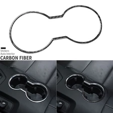 Real Carbon Fiber Console Water Cup Holder Cover Trim For Ford Mustang GT 24-25