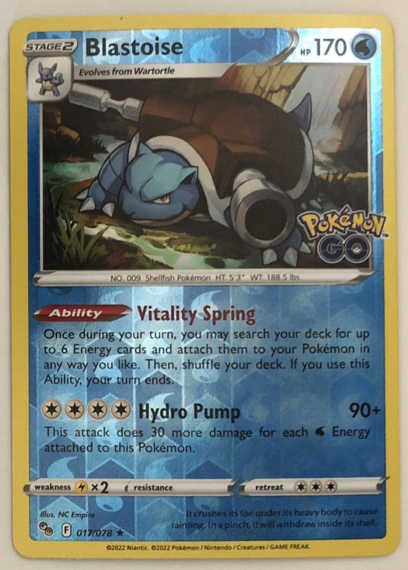 Blastoise 017/078 Pokmon GO Holo Rare Pokmon Card (Stage 2)