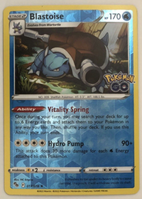 Blastoise 017/078 Pokmon GO Holo Rare Pokmon Card (Stage 2) | eBay Blastoise 017/078 Pokmon GO Holo Rare Pokmon Card (Stage 2) | eBay