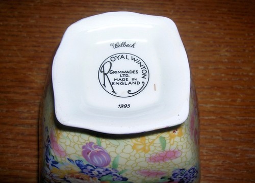 Royal Winton Grimwades LTD. Chintz Marion Creamer & Sugar Bowls 1995 - Picture 5 of 5