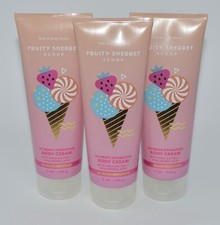 3 BATH  BODY WORKS FRUITY SHERBET SCOOP ULTIMATE HYDRATION CREAM LOTION 8 OZ