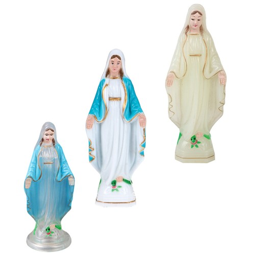 3 Pcs Our Lady Light up Virgin Mary Sculpture Desktop Religious