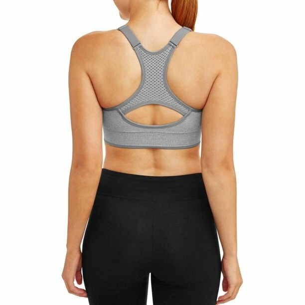 Avia Seamless Keyhole Sports Bra Size SMALL Gray Flannel Low