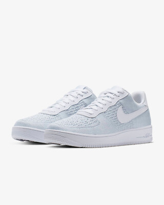 スニーカー Nike Air Force 1 Flyknit 2 White Pure Platinum Nike Air Force 1 Flyknit 2.0 in White / Pure Platinum/white