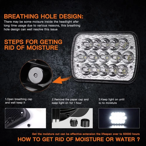 Par de faros LED 7x6" haz sellado alto/bajo aptos 1978-1986 Ford F-150 F-250 F-350 - Imagen 3 de 14
