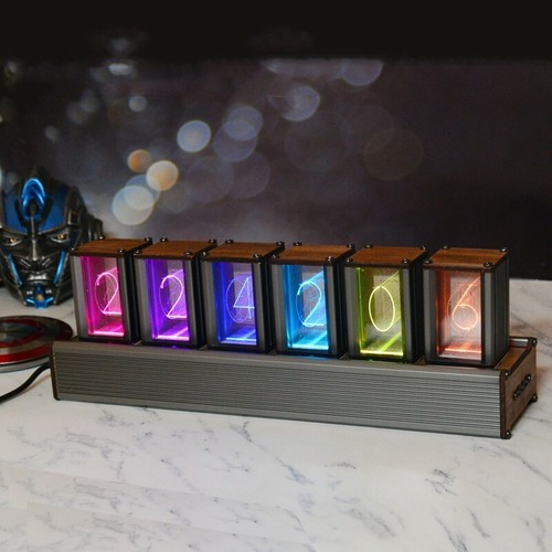 RGB Glow Tube Clock 6-Bit LED Nixie Tube Clock Electronic Luminous Clock DIY Kit - Picture 4 of 6