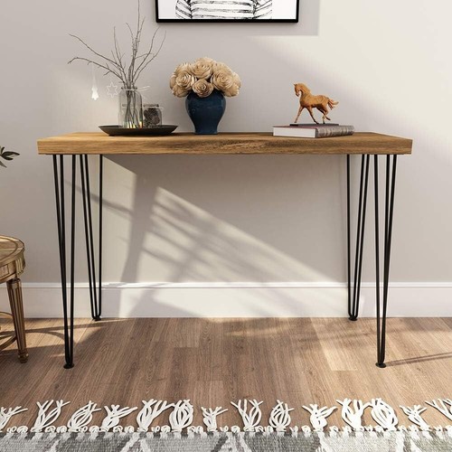 NEW 34" Black Steel Industrial Modern Metal DIY 3-Rod Hairpin Table Legs (4) - Picture 3 of 8
