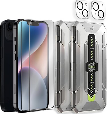 2 Box- 2 Tempered Glass Screen Protectors, 2 Camera Protector Clear- iPhone 14