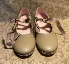 Women's Capezio Dance Class Low Top Lace up Tap Shoes Size 8M F1 Tan