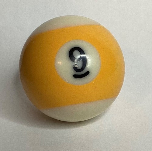 VINTAGE REPLACEMENT MINI 1-1/2” BILLIARD POOL 9-BALL (YEL STRIPE) MINIATURE BALL