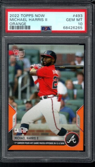 MICHAEL HARRIS II ROOKIE 2022 Topps Now #493 ORANGE #/5 PSA 10 GEM MINT Braves
