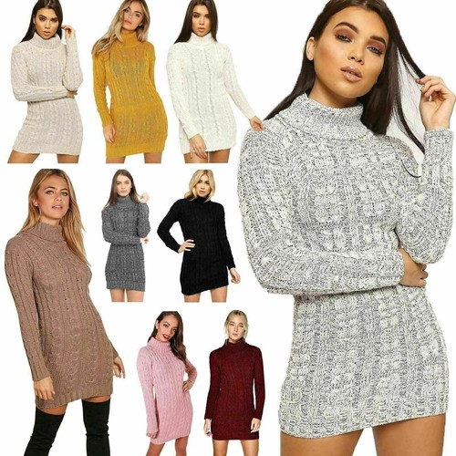 Ladies Polo Neck Warm Sweater Womens 