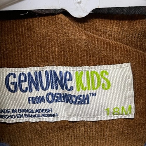 Genuine Kids OshKosh Boy 18 Months Vest Chambray Blue Brown Toggle Sherpa Collar - Picture 7 of 10