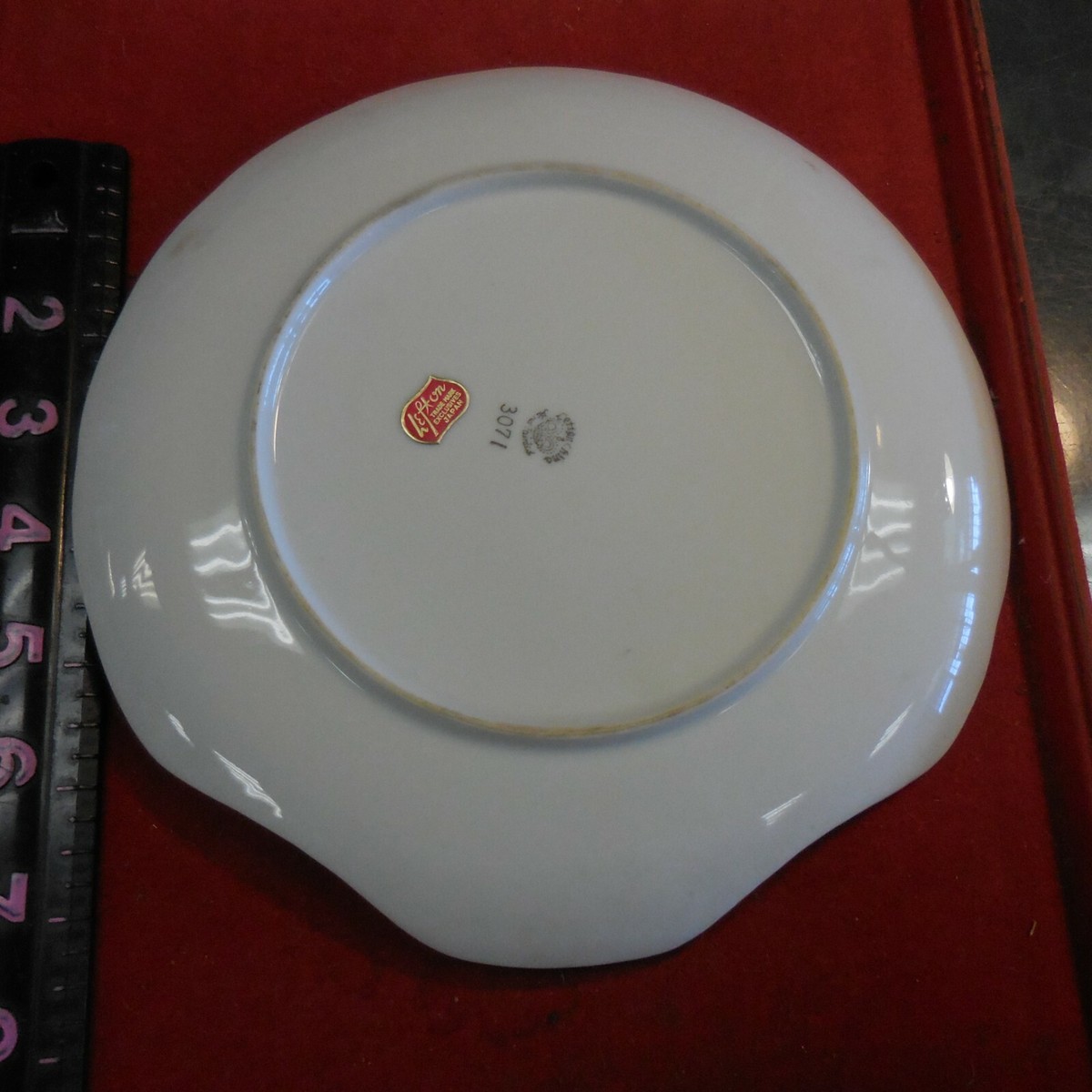 Lefton China Hand Painted Green Heritage Rose China Snack Plate
