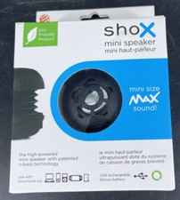 SHOX Portable Mini Speaker V-Bass Technology USB/Audio Cables Incl.