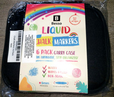 NEW 16 COUNT LIQUID CHALK SET WITH CASE MARKERS ALL AGES FUN