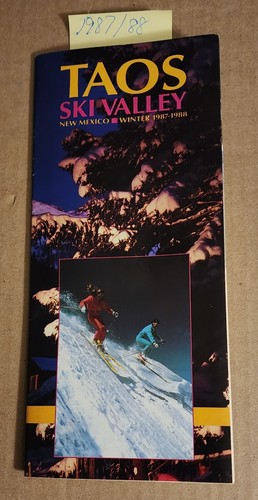 1987/88 TAOS SKI AREA 12p BROCHURE W/TRAIL MAP, NEW MEXICO. MINT CONDITION