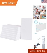 Professional 8-Pack Hard Foam Sheets for Crafting and Displays - 6x12x1