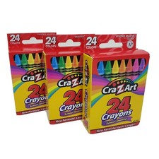 Lot of 3 Cra-Z-Art 24 Crayons School Art Colors Coloring Quality Non Toxic 