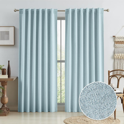 Light Sky Blue Blackout Curtain Panels, 84'' Long, 2-Piece Set
