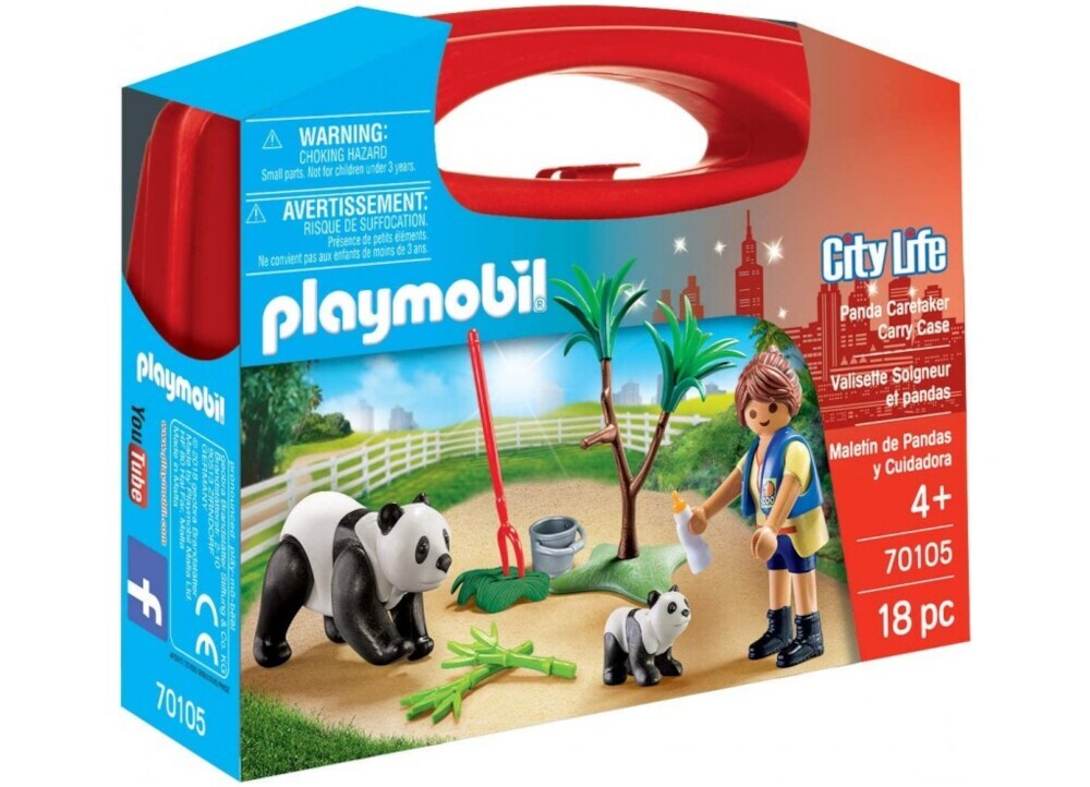 PLAYMOBIL City Life Valigetta Portatile Guaritore E Panda 70105 Zoo Animali