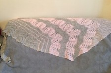 Handknit mohair/cotton blend WRAP/SHAWL/SCARF