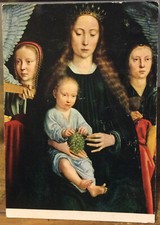 Arte Postal Gérard DAVID La Virgen y los Santos María Niños Rouen Francia