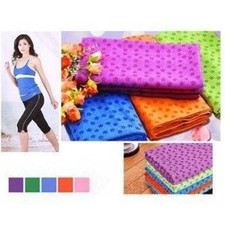 Microfiber Non Skid Yoga Towel Mat-Size 24"x72" W/ Carry Bag in Multi Colors J
