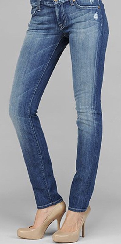 NEW Women’s 7 For All Mankind Nakita The Skinny Super Skinny Blue Jeans, Size 31