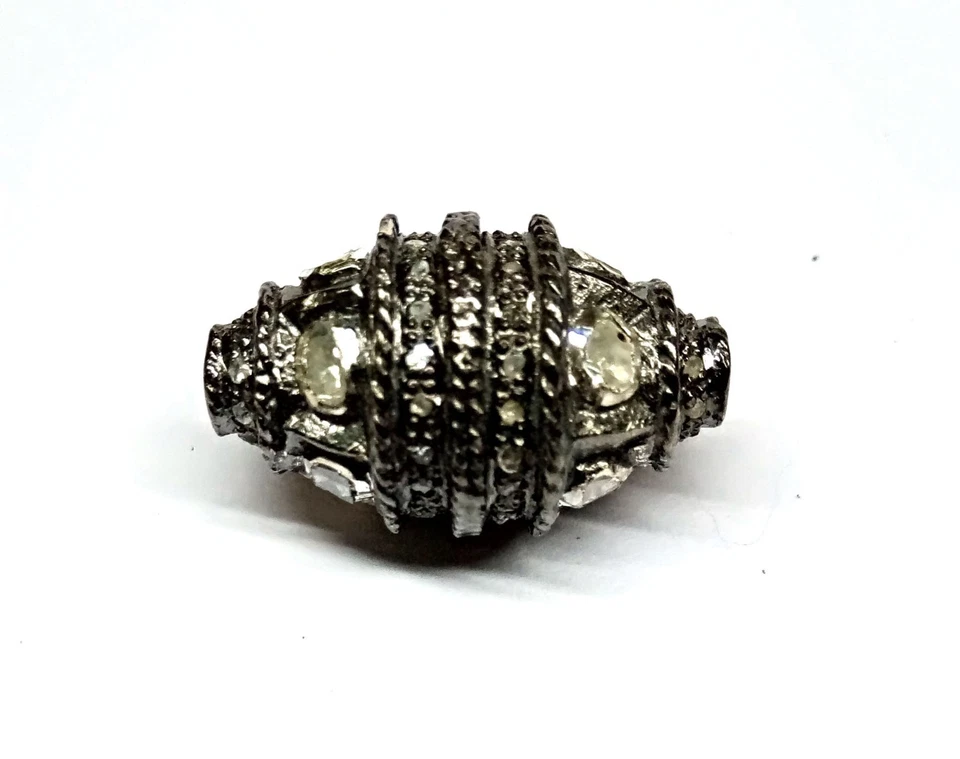 Polki Diamant Perlen, 925 Sterlingsilber Scheibe Elegant Wunderbare Beads - Bild 2 von 4